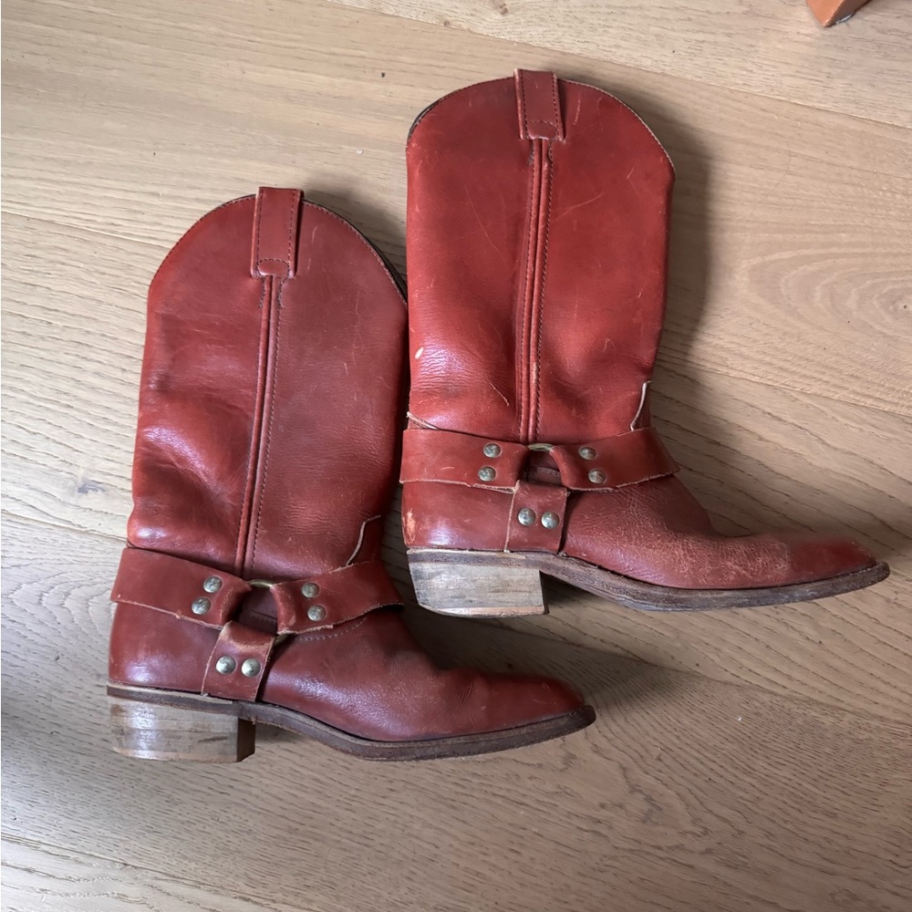 Vintage Leather harness Boots
